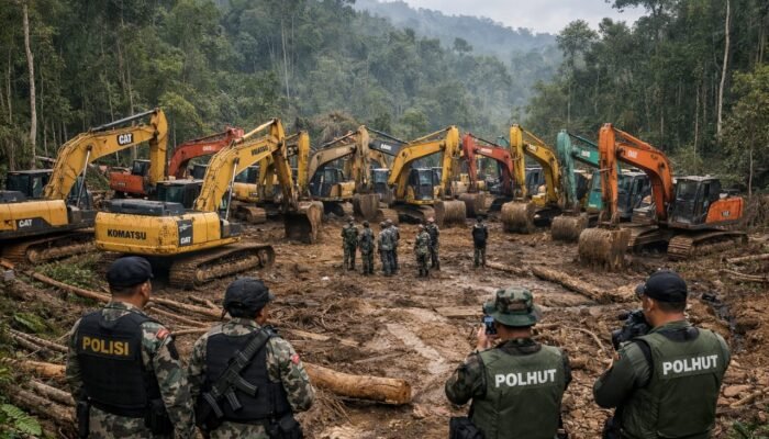 Penertiban PETI Pohuwato: Dari Ratusan Alat Berat, Hanya Belasan yang Diamankan