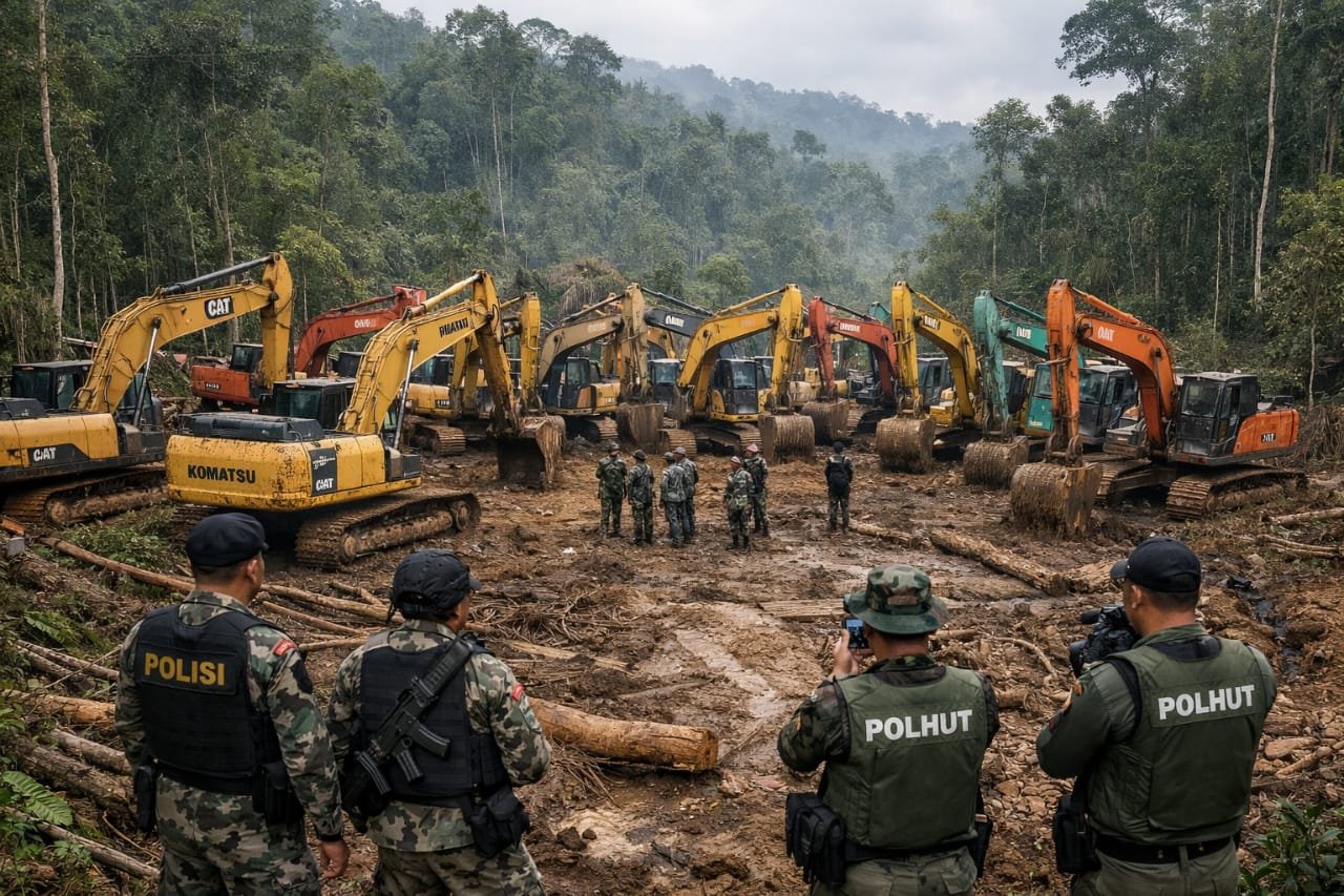 Ilustrasi - Penertiban Pertambangan Emas Tanpa Izin (PETI)/Hibata.id