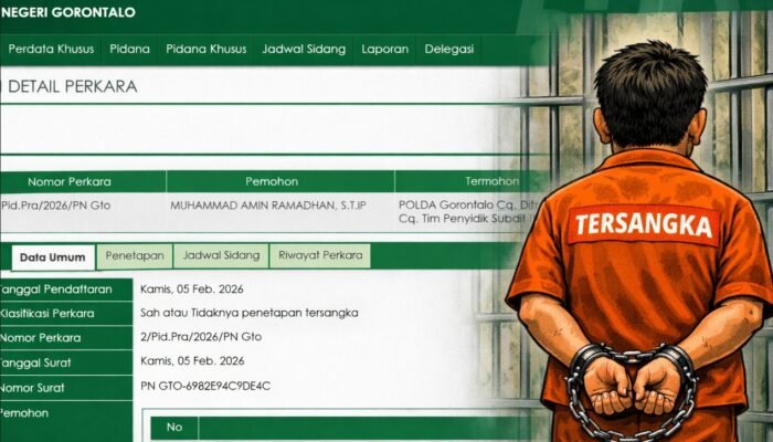 Status Tersangka Amin Digugat Lewat Praperadilan di PN Gorontalo