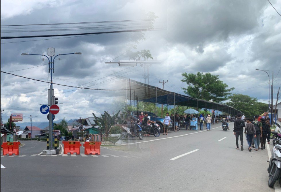 Penutupan jalan akibat Pelaksanaan event balap di Jalan ByPass Bone Bolango, Provinsi Gorontalo/Hibata.id