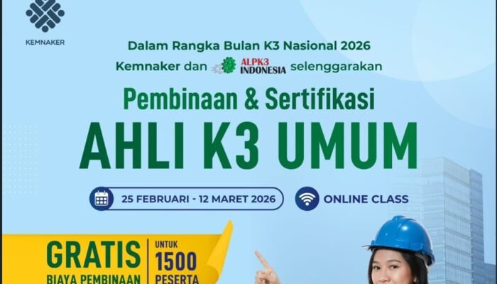 Kemnaker Buka Sertifikasi Ahli K3 Umum Murah 2026, Cuma Bayar Rp420 Ribu