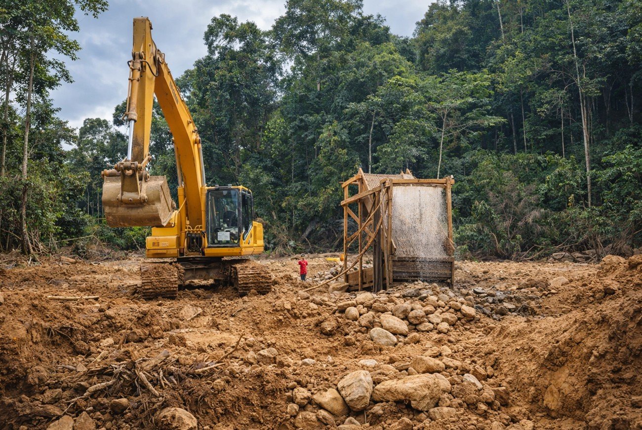 Aktivitas tambang emas ilegal di Desa Busak, Kabupaten Buol, kembali menjadi sorotan/Hibata.id