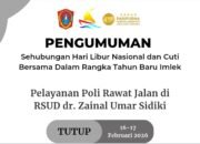 Penutupan sementara poli rawat jalan selama dua hari/Hibata.id