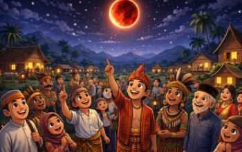 Gerhana Bulan Total 3 Maret 2026 dapat diamati di Indonesia dengan durasi totalitas hampir 60 menit/Hibata.id