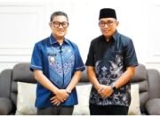 Wakil Wali Kota Gorontalo Indra Gobel menerima kunjungan silaturahmi Wakil Bupati Mamuju Tengah, H. Askary, Jumat, 6 Februari 2026. (Foto; Humas Pemkot Gorontalo)
