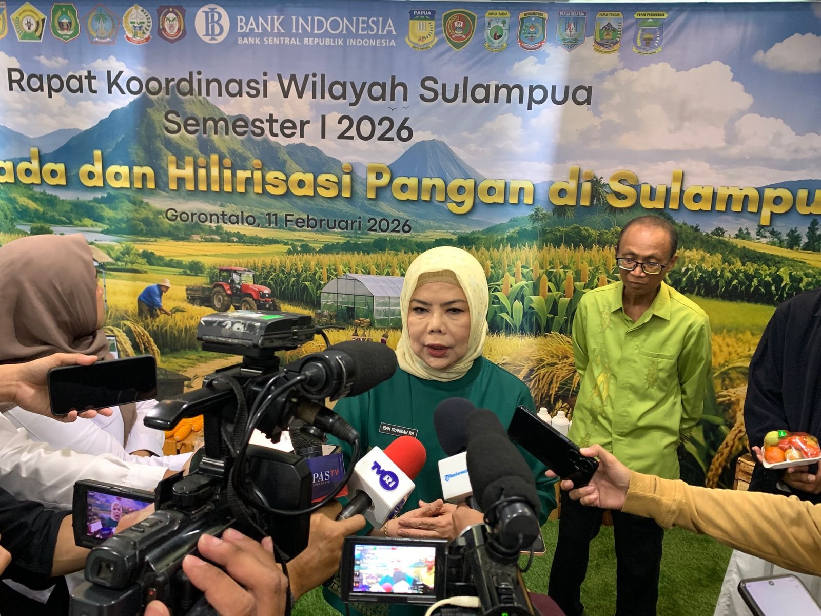 Wakil Gubernur (Wagub) Gorontalo Idah Syahidah Rusli Habibie saat menghadiri Rapat Koordinasi Wilayah (Rakorwil) Sulampua 2026 di Kantor Perwakilan Bank Indonesia Provinsi Gorontalo, Rabu (11/2/2026)/Hibata.id