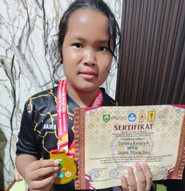 Zunaira Kinara, atlet pencak silat cilik asal Palembang, Sumatera Selatan/Hibata.id
