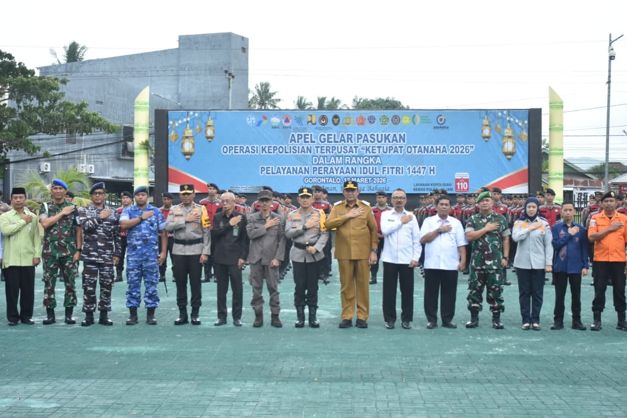 Ketua DPRD Provinsi Gorontalo, Idrus M. Thomas Mopili, menghadiri Apel Gelar Pasukan Operasi Ketupat Otanaha/Hibata.id