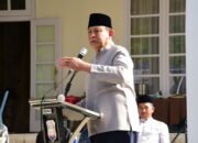 Gubernur Gorontalo Gusnar Ismail saat membuka Kuliah Subuh dan bersilaturahmi dengan warga Muhammadiyah di halaman Rumah Jabatan Gubernur, Sabtu (20/4/2025). (Foto : Mila)/Hibata.id
