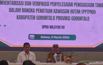 Sosialisasi bersama Balai Pemantapan Kawasan Hutan Wilayah XV dan sejumlah organisasi perangkat daerah di Hotel Yulia, Kota Gorontalo, Selasa, 3 Maret 2026. (Foto: Istw)