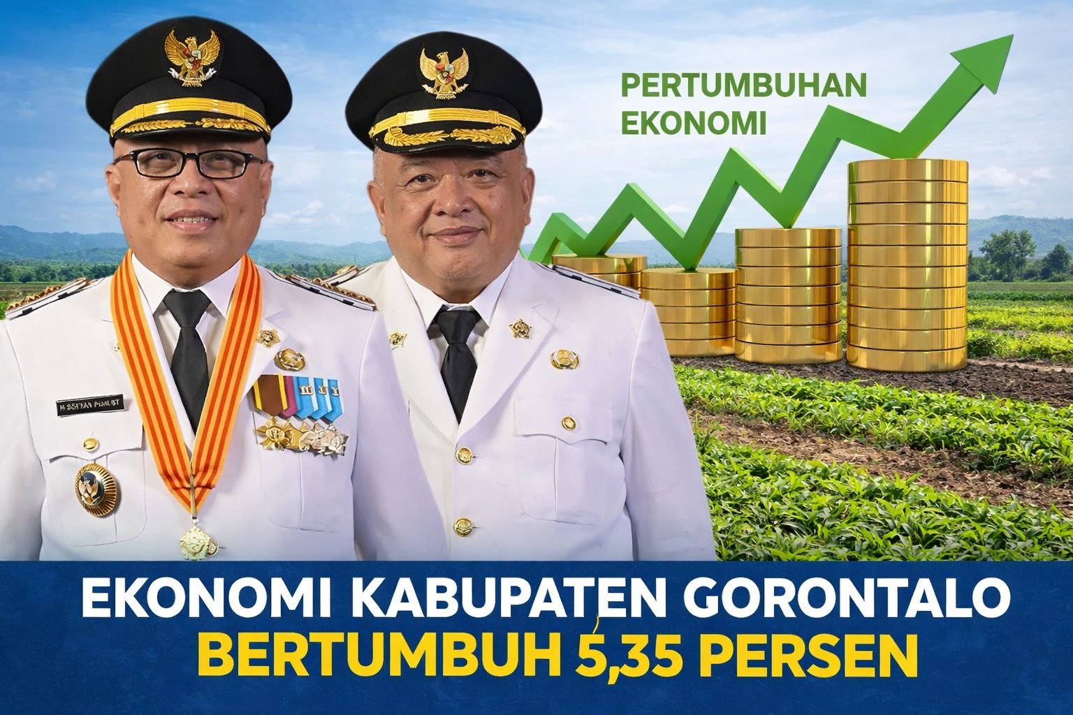 Kepemimpinan Sofyan–Tonny, Pertumbuhan Ekonomi Kabupaten Gorontalo Capai 5,35 Persen/Hibata.id