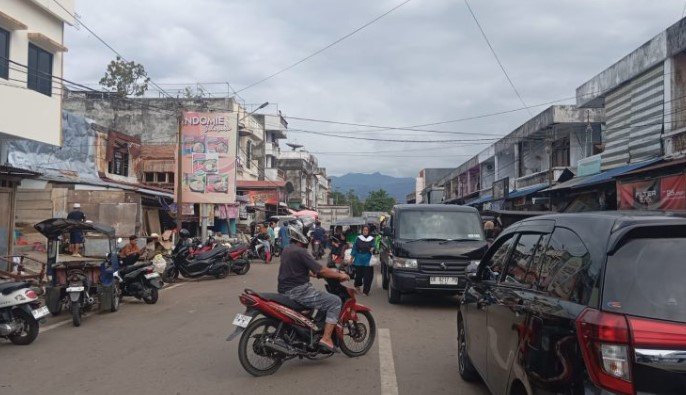 Kondisi Pasar 23 Maret di Kota Kotamobagu. (Foto: Istw)