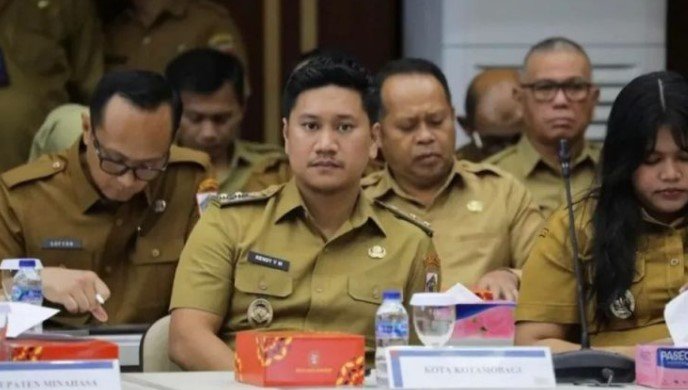 Wakil Wali Kota Kotamobagu, Rendy Virgiawan Mangkat, menghadiri High Level Meeting (HLM) se-Sulawesi Utara yang digelar Bank Indonesia. (Foto: Humas Pemkot Kotamobagu)