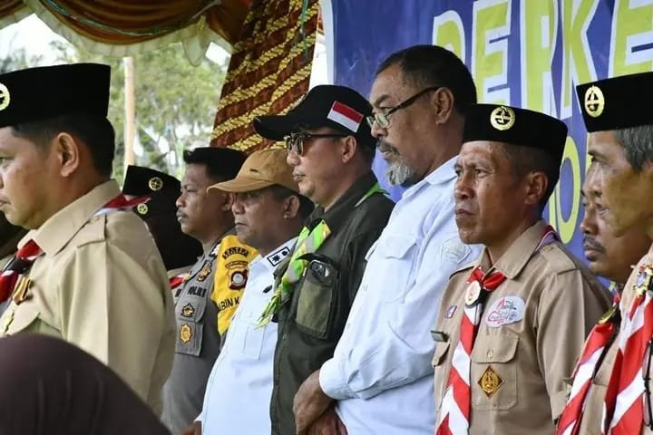 Wakil Bupati Boalemo Lahmuddin Hambali menghadiri Perkemahan Lomba Ketangkasan Patriot Muda Pramuka se-Gugus 4 di Wonosari/Hibata.id