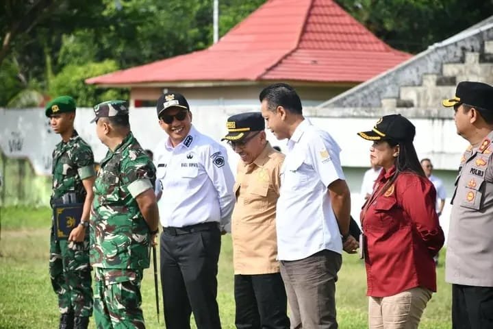 Pemerintah Kabupaten Boalemo menyambut kedatangan 531 personel Yonif TP 915/Bituo melalui apel resmi di Stadion Pemuda Tilamuta/Hibata.id
