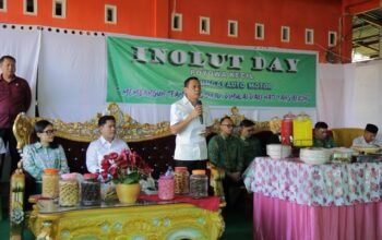 Wali Kota Kotamobagu Weny Gaib bersama Wakil Wali Kota Rendy Virgiawan Mangkat menghadiri kegiatan Inolut Day. (Foto: Humas Pemkot Kotamobagu)