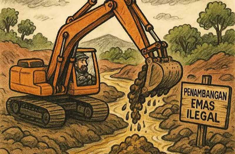 Ilustrasi Tambang Ilegal/Hibata.id