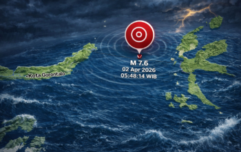 Ilustrasi Gempa 7,6 Bitung/Hibata.id