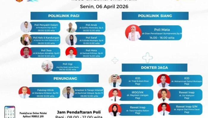 Update Jadwal Dokter RSUD ZUS 6 April 2026, IGD dan Rawat Inap Siaga