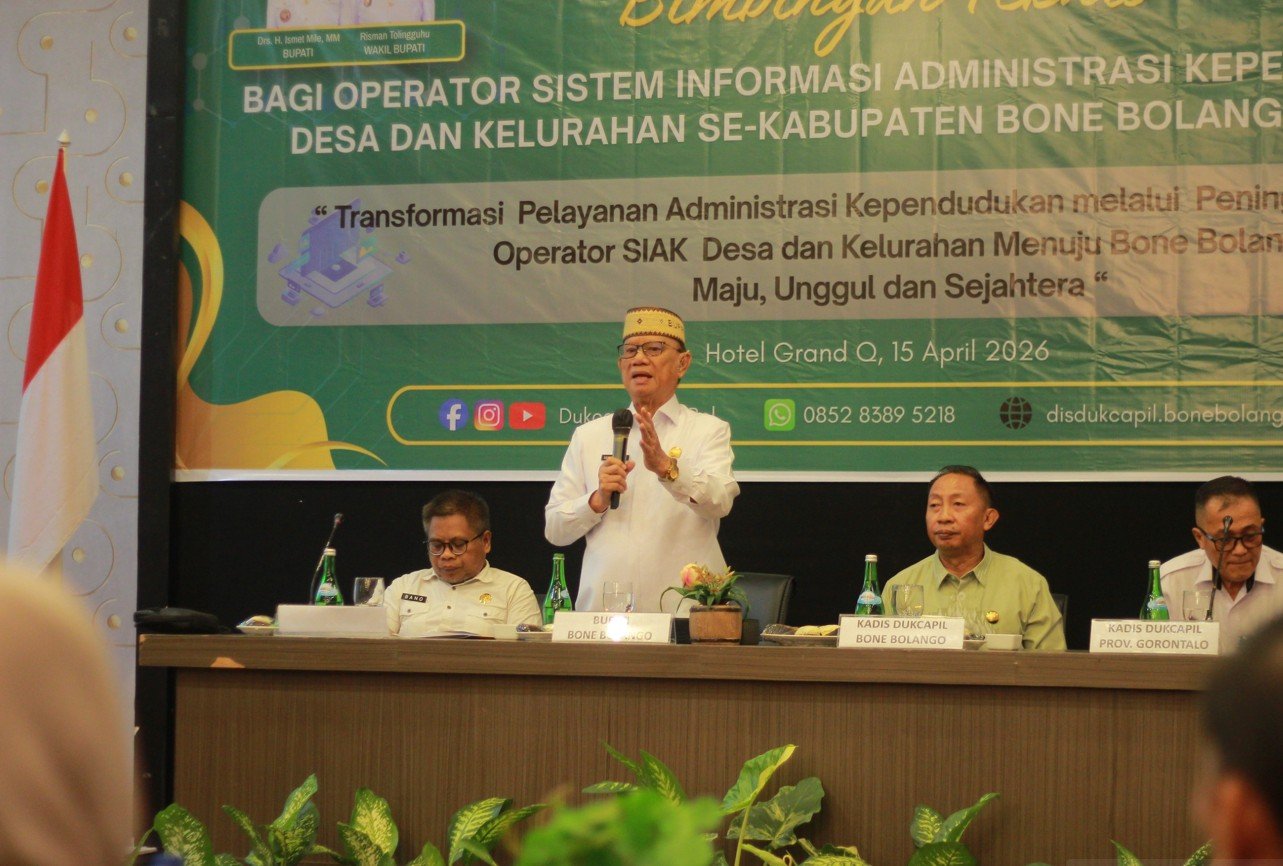 Bimtek SIAK Bone Bolango, yang dibuka langsung Bupati Ismet Mile/Hibata.id
