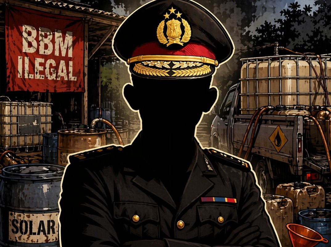 Ilustrasi - Oknum Polisi Pemain Solar di PETI Popayato/Hibata.id
