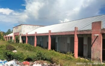 Pasar Rakyat di Kecamatan Bintauna yang terbengkalai/Hibata.id