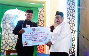 Wali Kota Gorontalo, Adhan Dambea saat menghadiri penutupan Musabaqah Tilawatil Qur’an ke-31 Kota Gorontalo. (Foto: Humas Pemkot Gorontalo)