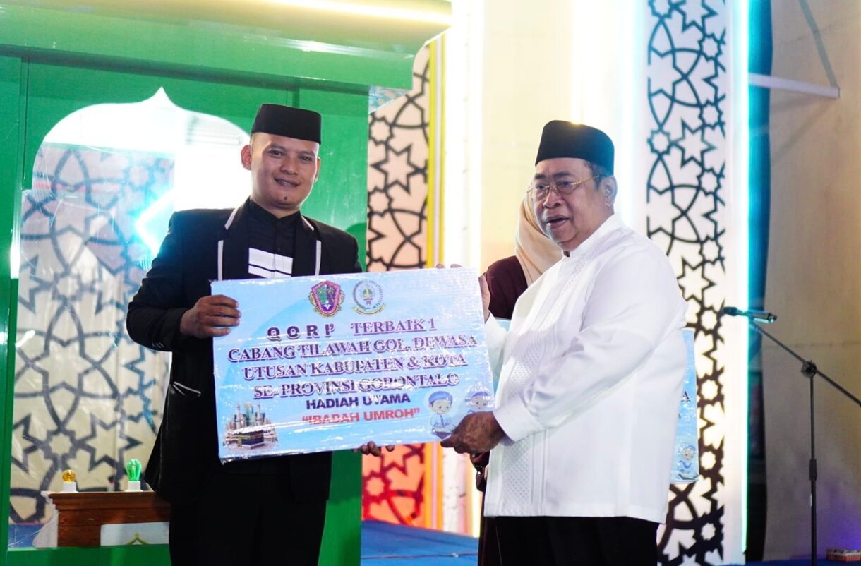 Wali Kota Gorontalo, Adhan Dambea saat menghadiri penutupan Musabaqah Tilawatil Qur’an ke-31 Kota Gorontalo. (Foto: Humas Pemkot Gorontalo)