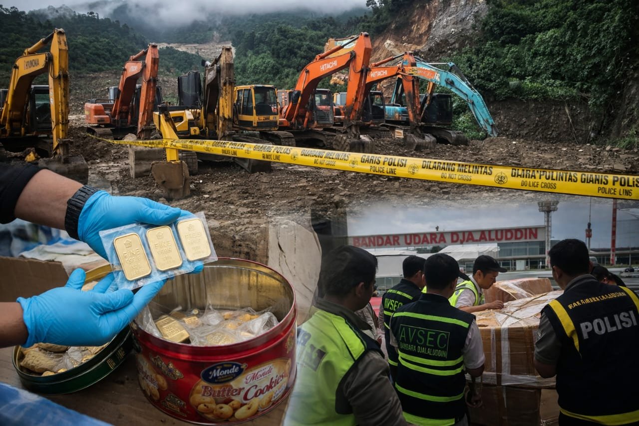 Ilustrasi PETI Pohuwato dan Peyeludupan Emas/Hibata.id