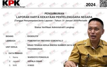 Kolase Foto - Harta kekayaan Kepala Dinas Tenaga Kerja, ESDM, dan Transmigrasi Provinsi Gorontalo, Wardoyo Pongoliu/Hibata.id