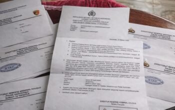 Surat panggilan yang diberikan kepada tujuh aktivis di Kabupaten Pohuwato. (Foto: Istw)