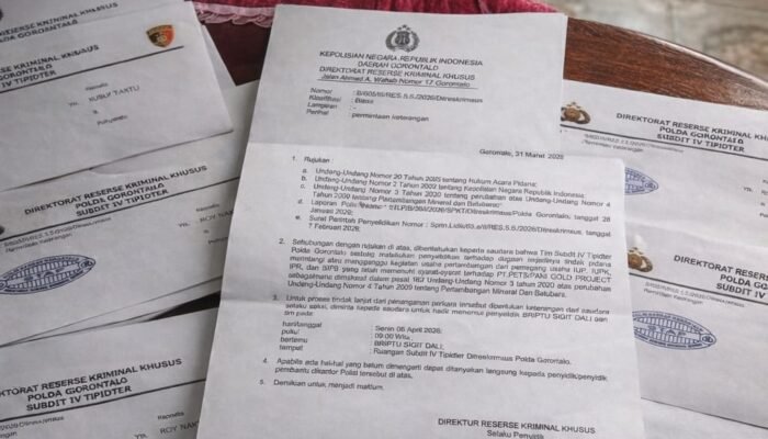 7 Aktivis Dipanggil Polda Gorontalo, Terkait Tambang Emas di Pohuwato?