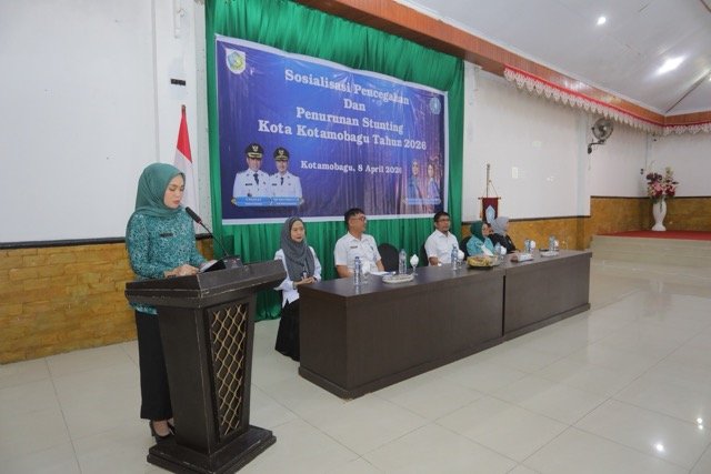 Kegiatan sosialisasi pencegahan dan penurunan stunting yang digelar pada Rabu, 8 April 2026. (Foto: Humas Pemkot Kotamobagu)