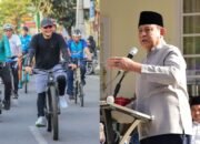 Kolase Foto - Gubernur Gorontalo dan Gubernur Jawa Tengah, Ahmad Luthfi saat bersepeda/Hibata.id