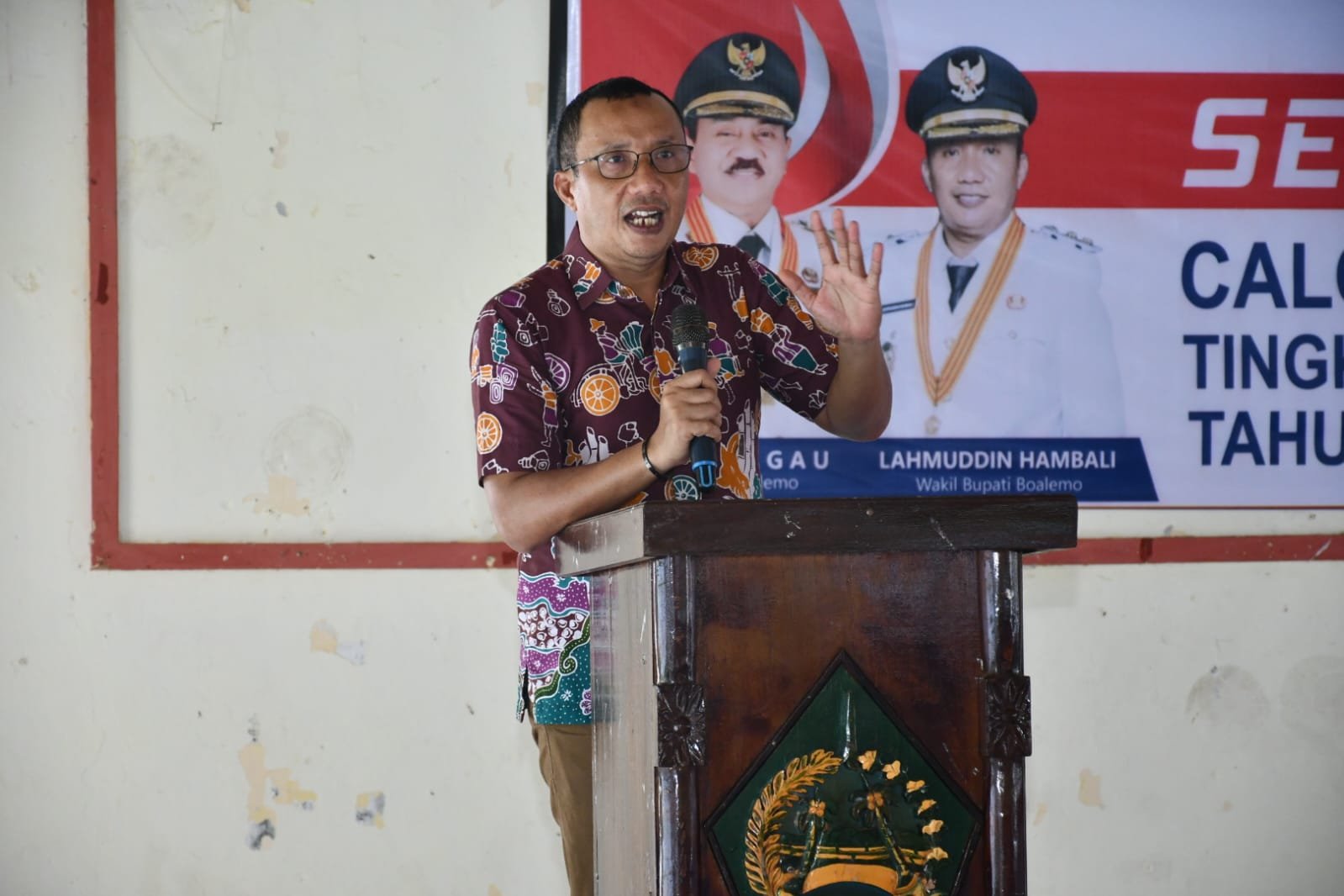Wakil Bupati Boalemo, Lahmudin Hambali, memberikan motivasi kepada peserta seleksi Calon Pasukan Pengibar Bendera Pusaka (Paskibraka)/Hibata.id