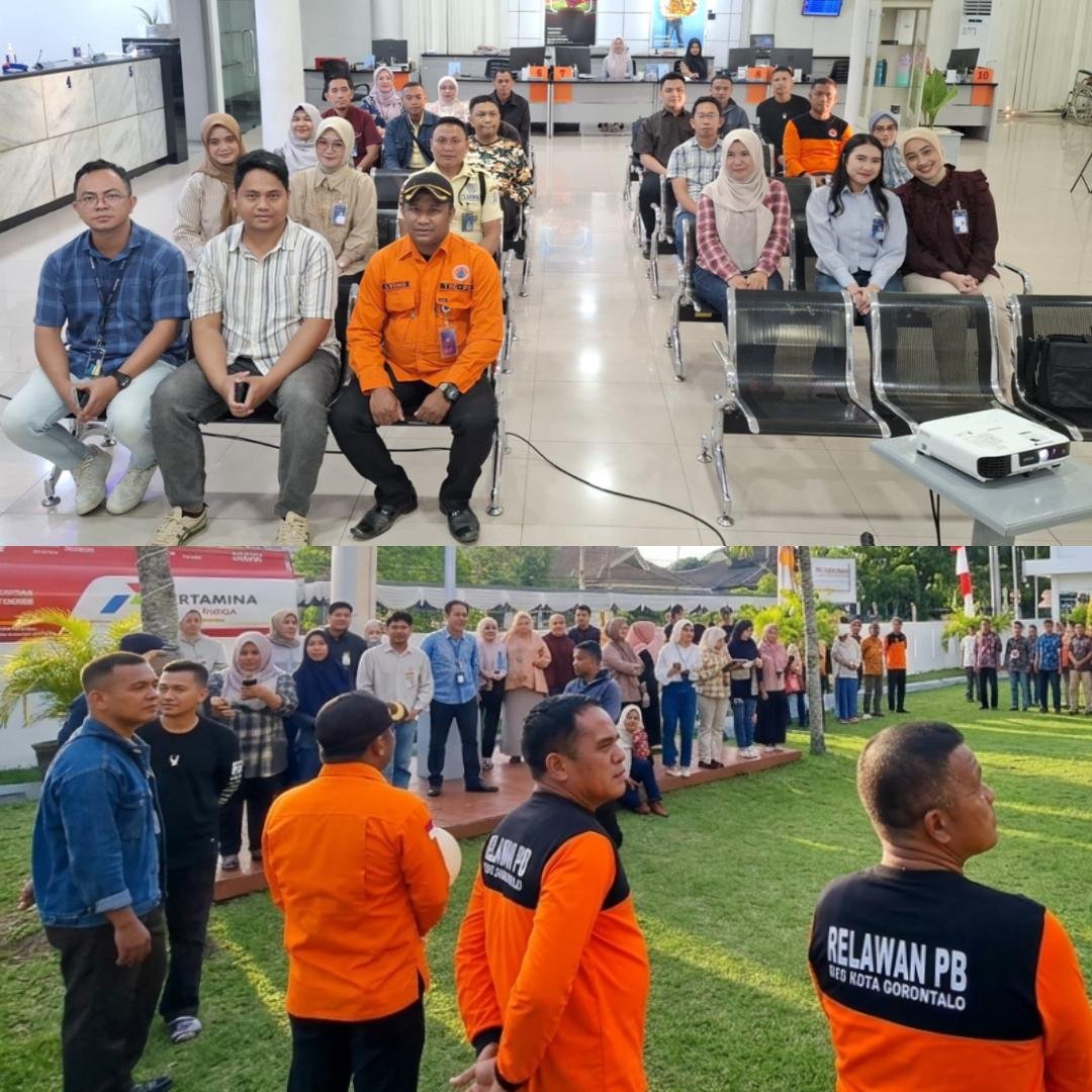 Bank Rakyat Indonesia (BRI) Branch Office Gorontalo menggelar sosialisasi sekaligus simulasi tanggap darurat bencana sebagai bagian dari program Business Continuity Management (BCM) 2026. (Foto: BRI).