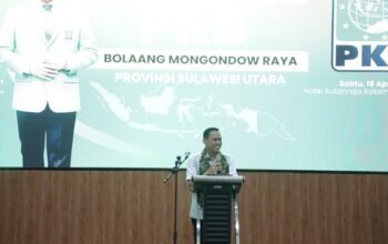Wali Kota Kotamobagu, Weny Gaib, menghadiri Musyawarah Cabang (Muscab) Dewan Pimpinan Cabang Partai Kebangkitan Bangsa se-Bolaang Mongondow Raya, Provinsi Sulawesi Utara, Sabtu, 18 April 2026. (Foto: Humas Pemkot Kotamobagu)