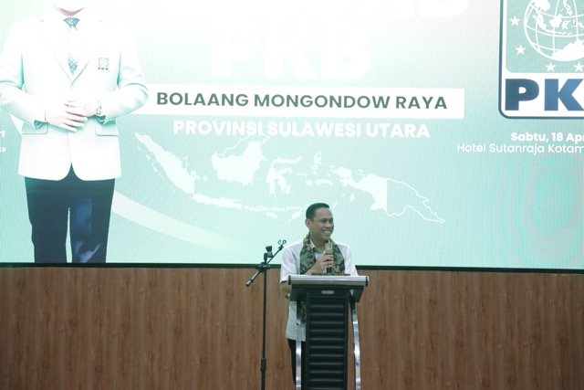Wali Kota Kotamobagu, Weny Gaib, menghadiri Musyawarah Cabang (Muscab) Dewan Pimpinan Cabang Partai Kebangkitan Bangsa se-Bolaang Mongondow Raya, Provinsi Sulawesi Utara, Sabtu, 18 April 2026. (Foto: Humas Pemkot Kotamobagu)
