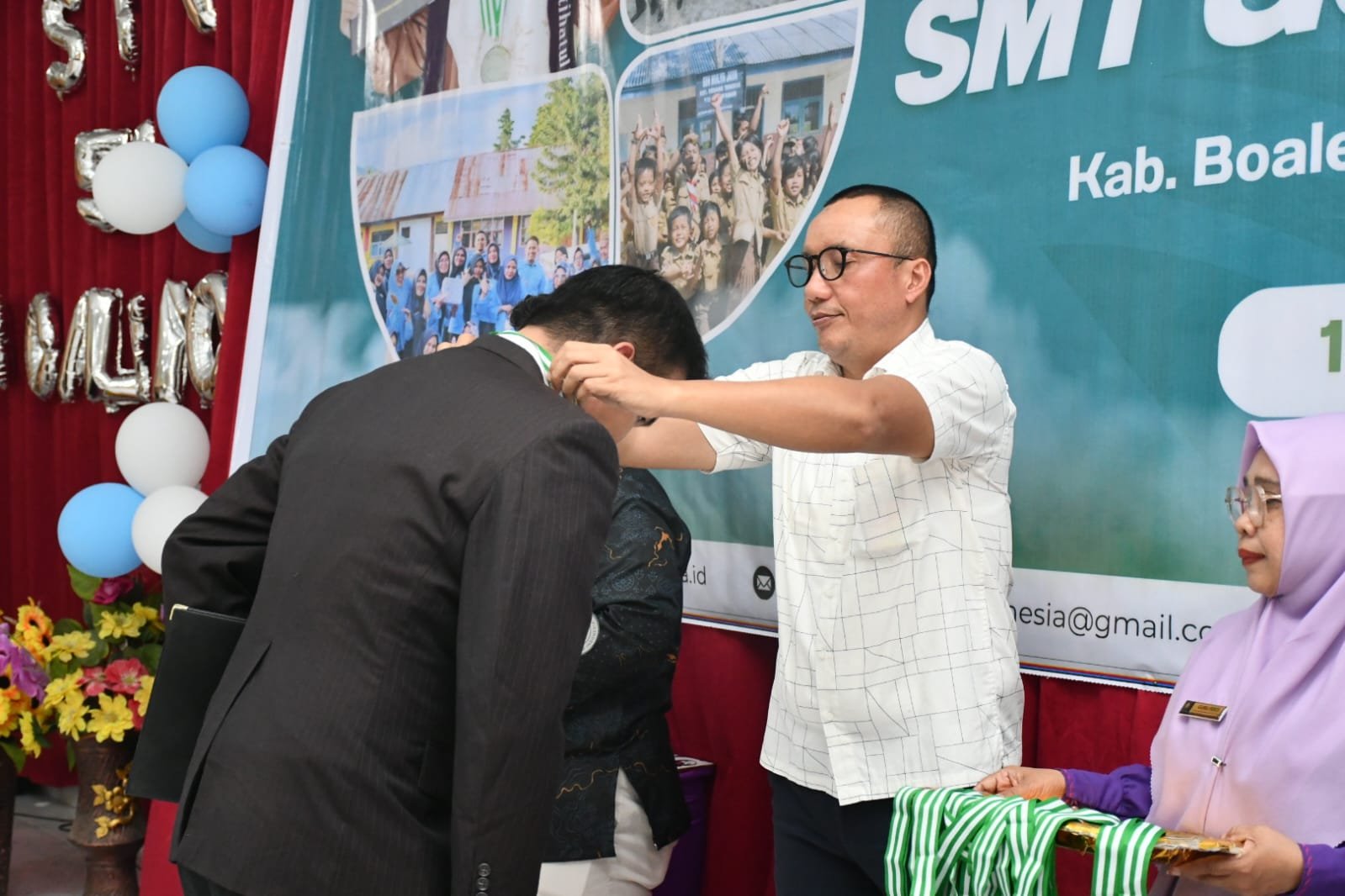 Wakil Bupati Boalemo Lahmuddin Hambali menghadiri Wisuda Akbar guru di MTsN Tilamuta/Hibata.id