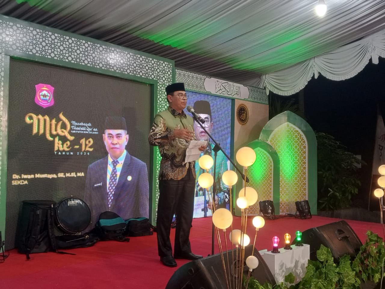 Sekretaris Daerah Bone Bolango, Iwan Mustapa, hadir membuka kegiatan MTQ 2026/Hibata.id