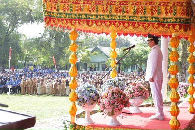 Upacara peringatan Hari Kartini ke-147 dan Hari Otonomi Daerah ke-30 di Kota Kotamobagu, Rabu pagi, 29 April 2026. (Foto: Humas Pemkot Kotamobagu)