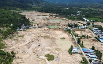 Jejak kerusakan akibat tambang emas ilegal di Pohuwato, Gorontalo. Foto: Sarjan Layah/Mongabay Indonesia/Hibata.id