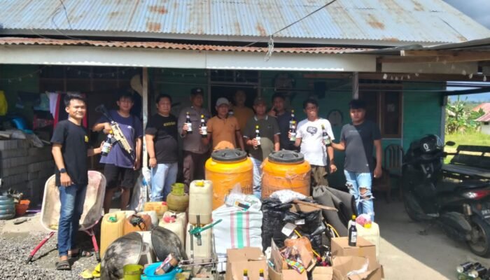 Polres Boalemo Gerebek Pabrik Miras Oplosan Berkedok Produk Kemasan