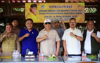 Sosialisasi Undang-Undang Nomor 2 Tahun 2025 tentang Mineral dan Batubara (Minerba) yang digelar Anggota Komisi XII DPR RI, Rusli Habibie/Hibata.id