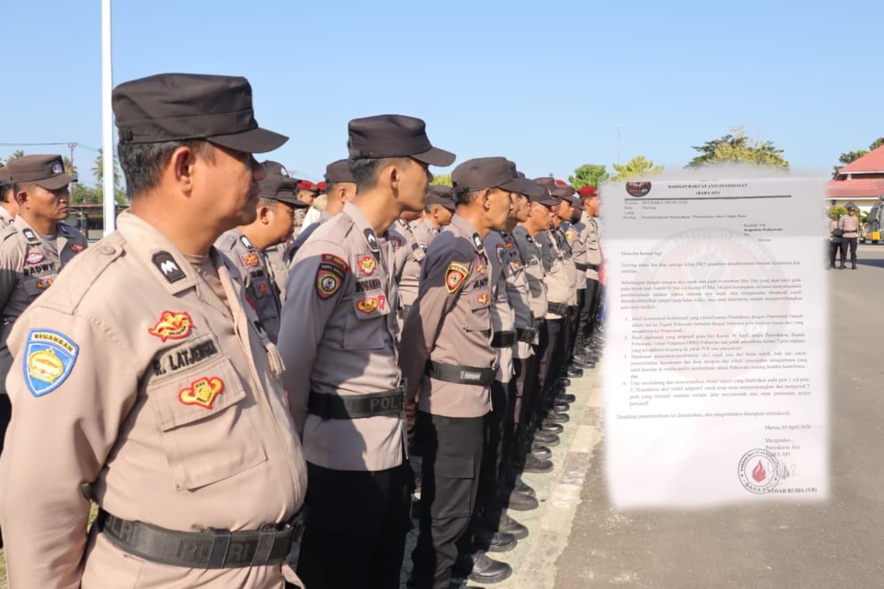 Kolase foto - Aksi BARA API Malah Cancel Dadakan dan Personil pengamanan/Hibata.id