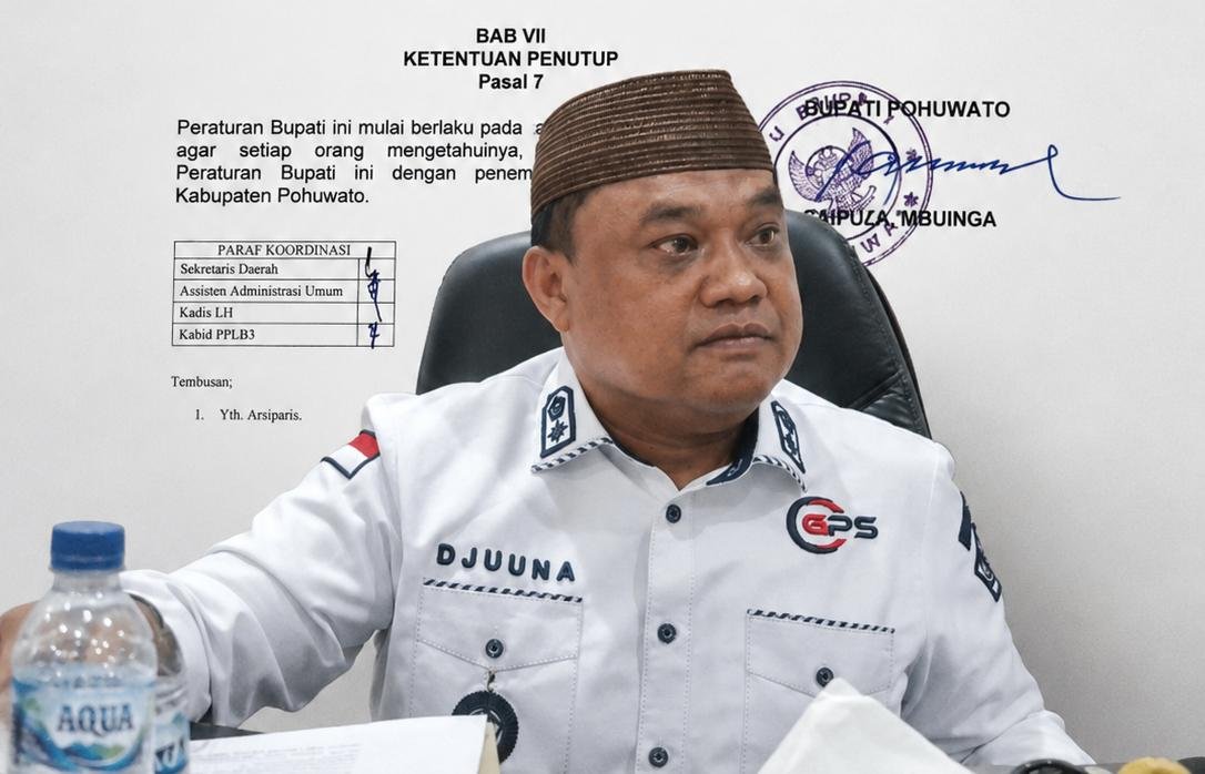 Plh Sekretaris Daerah Pohuwato, Achmad Djuuna. Foto: Kolase AI/Delpri/Hibata.id