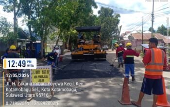 Pemerintah Kota Kotamobagu terus melaksanakan pemeliharaan jalan di sejumlah titik. (Foto: Humas Pemkot Kotamobagu)