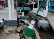 Dermaga di Kampung Nelayan Merah Putih Leato Selatan, Kota Gorontalo, mengalami kerusakan usai diterjang gelombang tinggi. DKP Gorontalo menyebut bagian yang rusak bukan struktur utama/Hibata.id