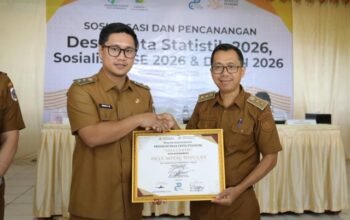 Wakil Wali Kota Rendy Virgiawan Mangkat menghadiri pencanangan Desa Moyag, Desa Moyag Tampoan, dan Desa Moyag Todulan sebagai Desa Cinta Statistik di Kotamobagu. (Foto: Humas Pemkot Kotamobagu)