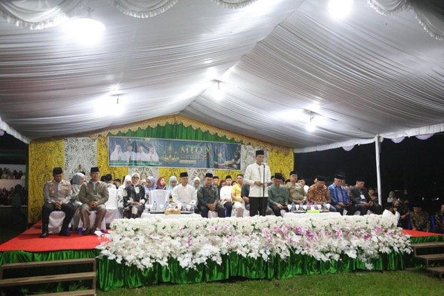 Wali Kota Weny Gaib resmi membuka Musabaqah Tilawatil Qur’an (MTQ) ke-10 tingkat Kotamobagu Tahun 2026, Selasa malam, 19 Mei 2026. (Foto: Humas Pemkot Kotamobagu)
